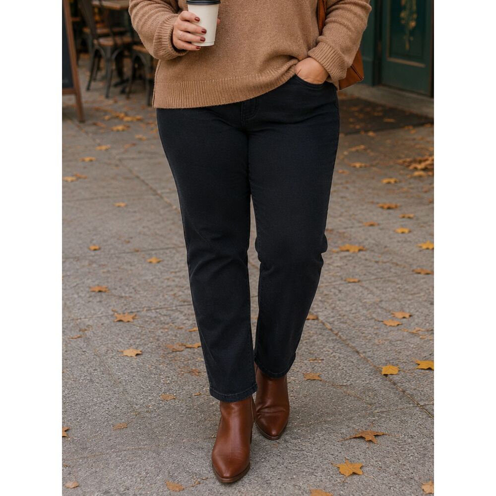 Lee Sculpting Slim Fit Slim Leg Jeans Women’s 18 Short Mid Rise Black Stretch